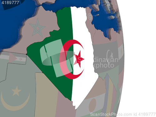 Image of Algeria with its flag