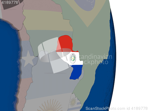 Image of Paraguay with its flag