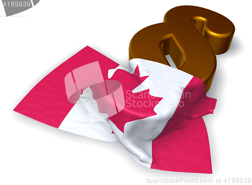 Image of canada flag and paragraph symbol - 3d illustration