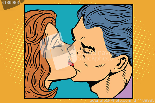 Image of Poster man and woman kissing