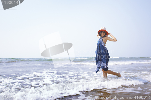 Image of Woman at Atlantic ocean