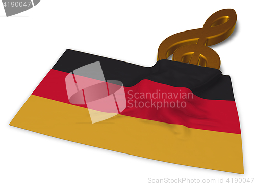 Image of clef symbol and german flag - 3d rendering