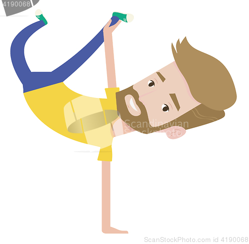 Image of Young man breakdancing vector illustration.