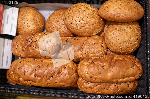 Image of close up of bread at bakery or grocery store