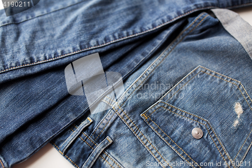 Image of close up of denim pants or jeans with pocket