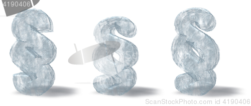 Image of ice paragraph on white background - 3d rendering
