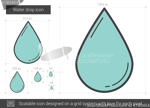 Image of Water drop line icon.