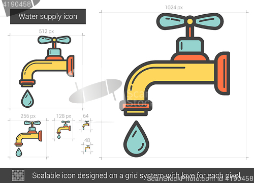 Image of Water supply line icon.