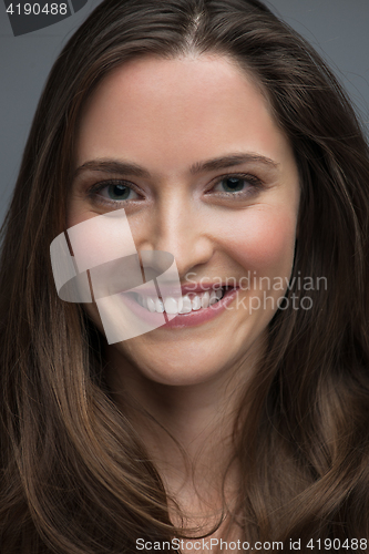 Image of portrait  of beautiful young brunette woman