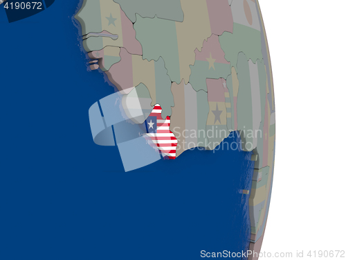 Image of Liberia with its flag