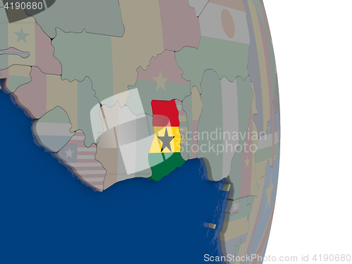 Image of Ghana with its flag