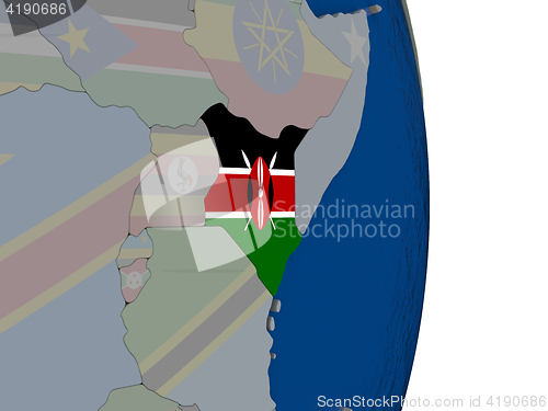 Image of Kenya with its flag