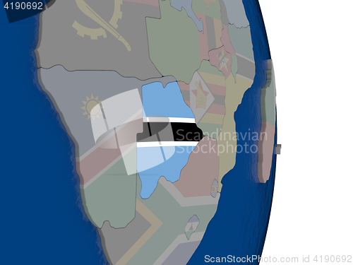 Image of Botswana with its flag