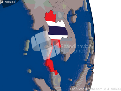 Image of Thailand with its flag