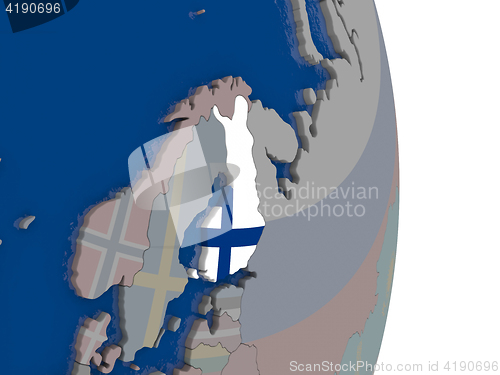 Image of Finland with its flag