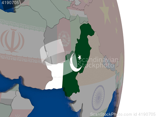 Image of Pakistan with its flag