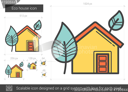 Image of Eco house line icon.