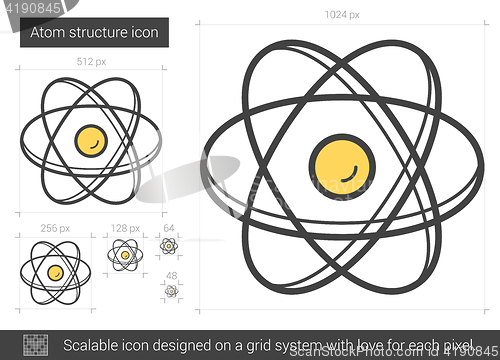 Image of Atom structure line icon.