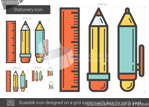 Image of Stationery line icon.