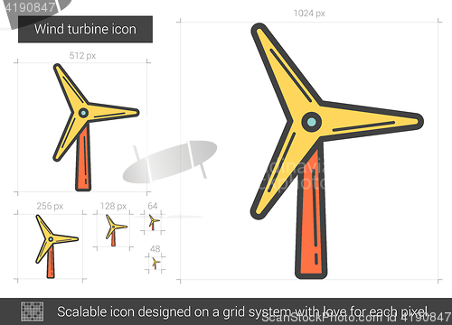 Image of Wind turbine line icon.