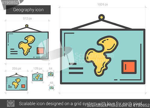 Image of Geography line icon.