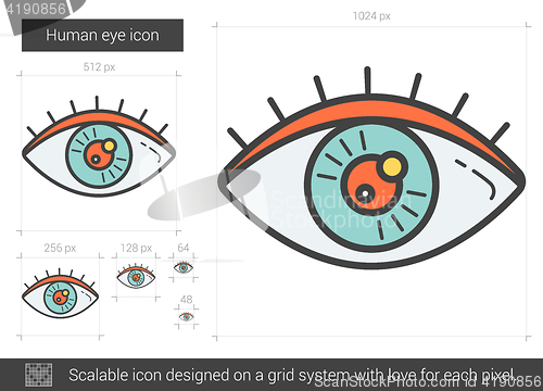 Image of Human eye line icon.