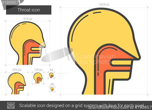 Image of Throat line icon.