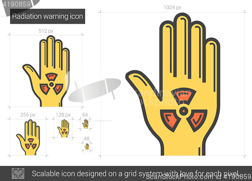 Image of Radiation warning line icon.