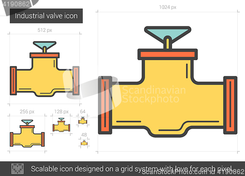 Image of Industrial valve line icon.