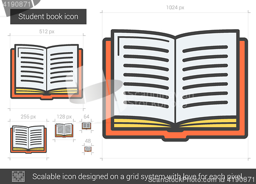 Image of Student book line icon.