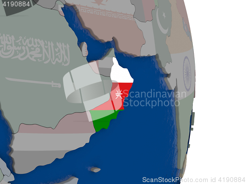 Image of Oman with its flag