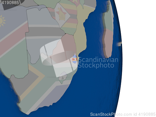 Image of Swaziland with its flag