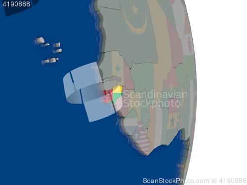 Image of Guinea-Bissau with its flag