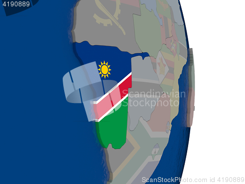 Image of Namibia with its flag