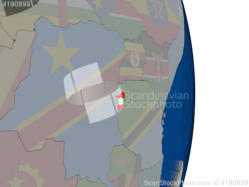 Image of Burundi with its flag