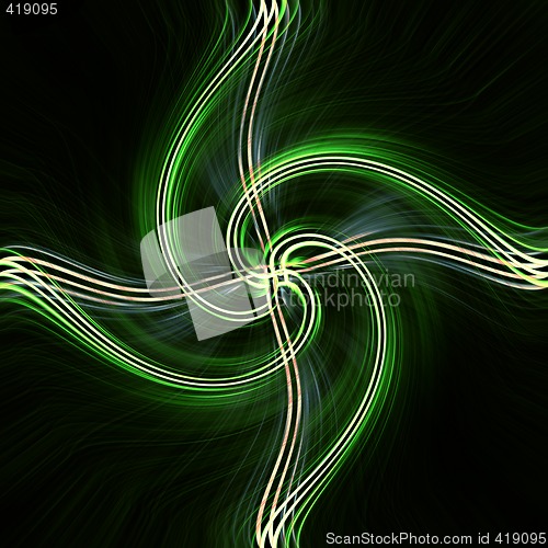 Image of black and green abstract pattern