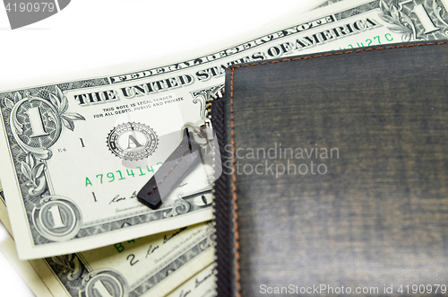 Image of Money sticking out of a leather wallet