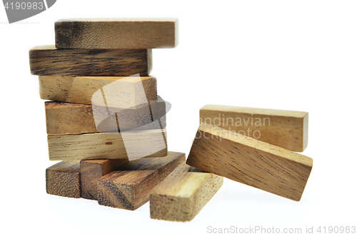 Image of Business risk concept with jenga game