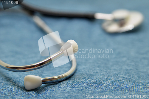 Image of Medical Stethoscope on a blue background