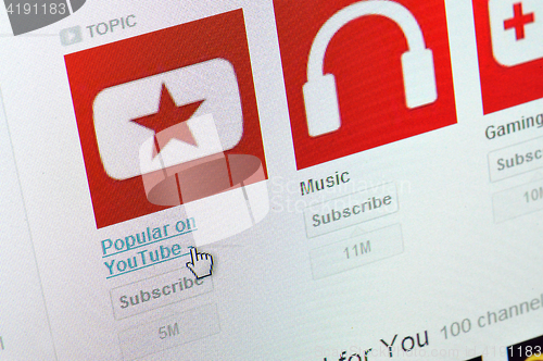 Image of Close up of youtube icon 