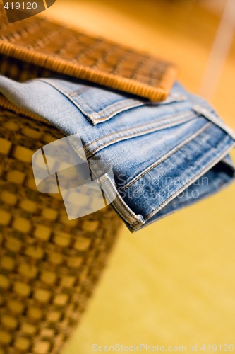 Image of jeans in a basket