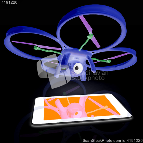 Image of Drone with tablet pc