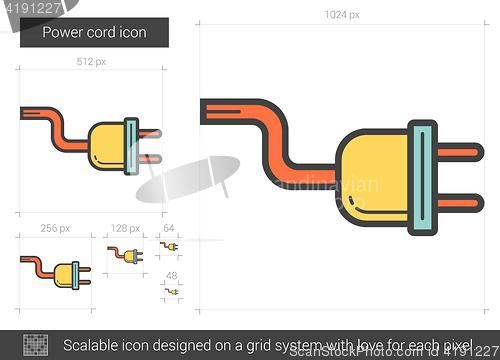 Image of Power cord line icon.