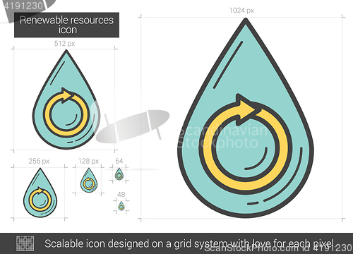 Image of Renewable resources line icon.