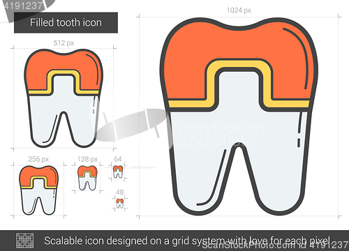 Image of Filled tooth line icon.