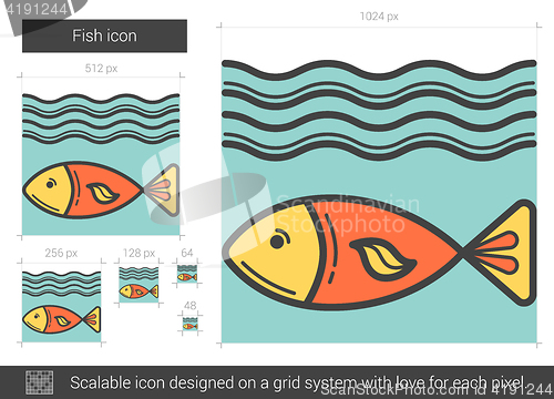 Image of Fish line icon.