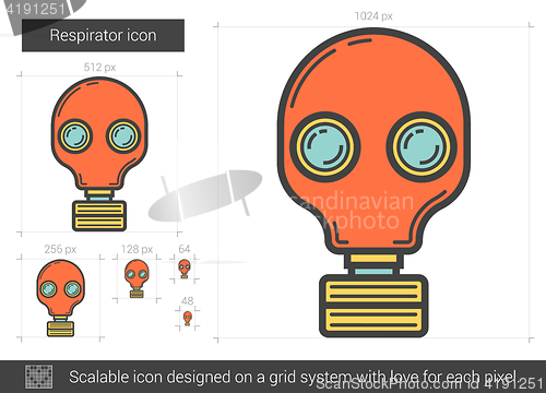 Image of Respirator line icon.