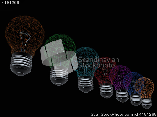 Image of lamps. 3D illustration