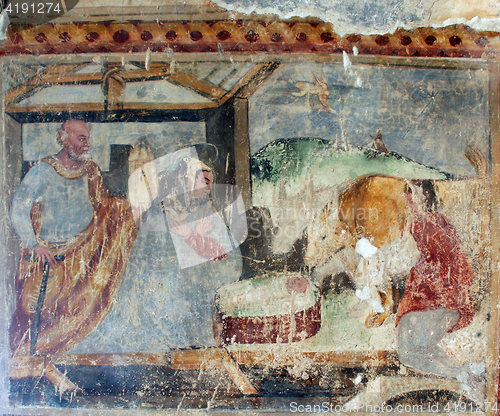 Image of Nativity Scene, Fresco paintings in the old church