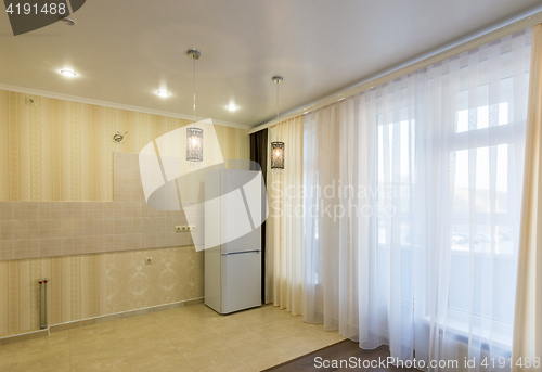 Image of Interior of a new kitchen renovated unfurnished